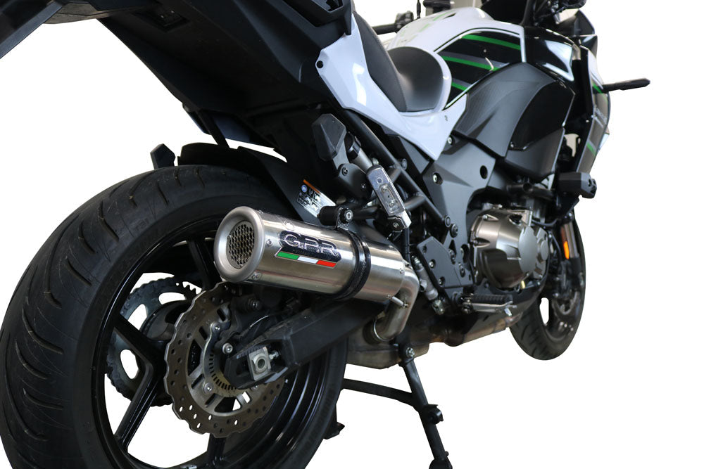 GPR Exhaust System Kawasaki Versys 1000 I.E. 2021-2023, M3 Inox , Slip-on Exhaust Including Removable DB Killer and Link Pipe