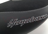 Volcano Seat Covers, Suzuki Hayabusa 2008-2020, Front and Rear, Carbon Look and Grip  in Black and Red