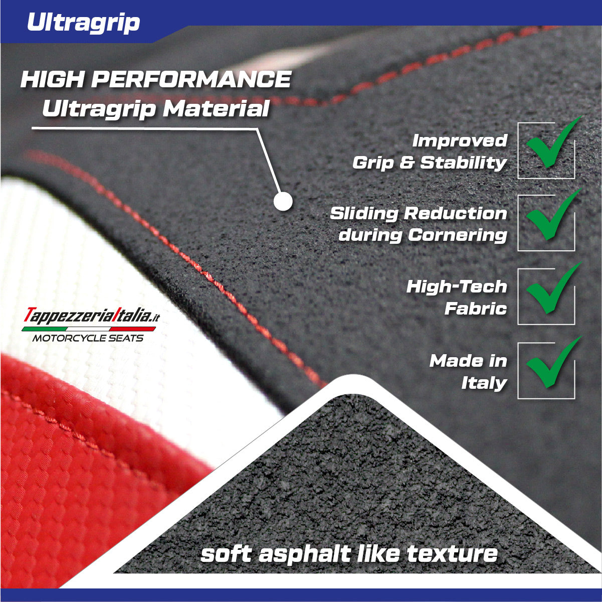 MV Agusta Turismo Veloce 2021 2022 2023 Seat Cover Tappezzeria Ultragrip Red