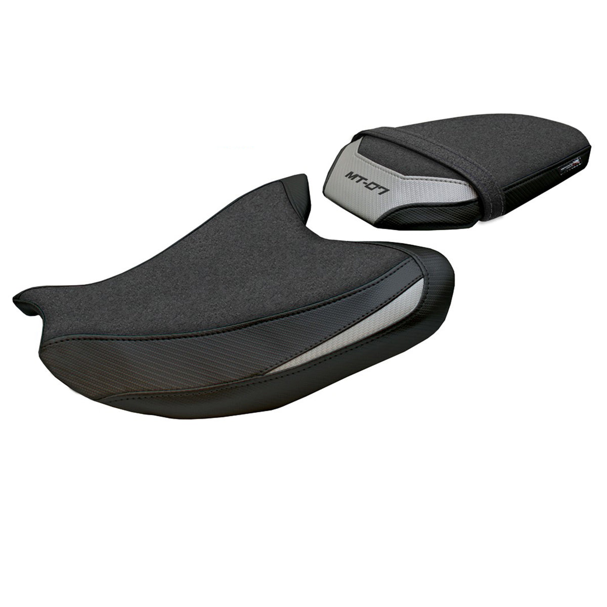 Yamaha MT 07 2025 Seat Cover Tappezzeria Ultragrip Silver Black