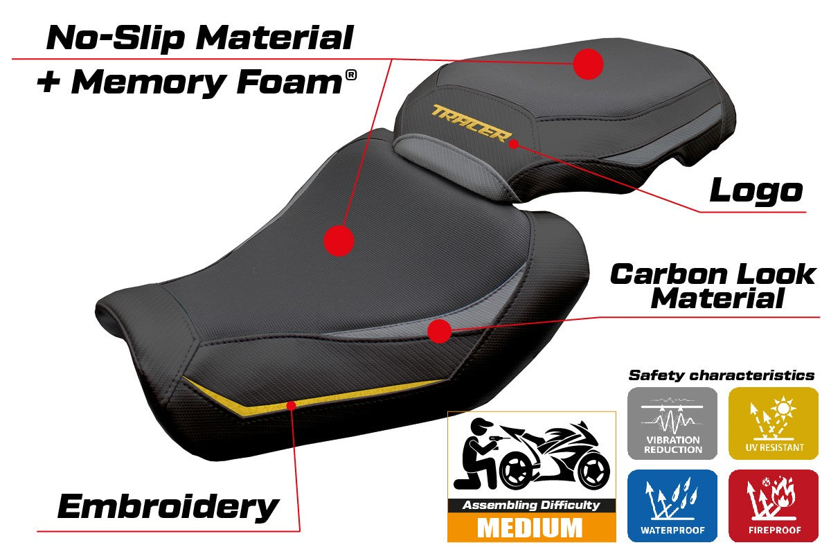 Yamaha Tracer 9 / 9 GT 2025 Seat Cover Tappezzeria Comfort Grey Gold Black