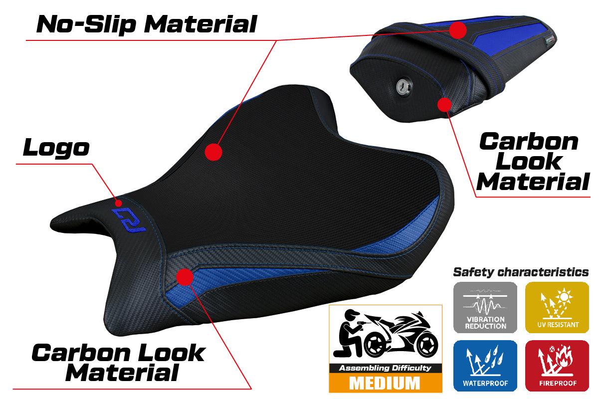 Yamaha YZF R7 2021 2022 2023 Seat Cover Tappezzeria Blue Black