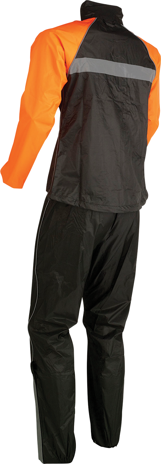 Z1R Women's 2-Piece Rainsuit - Black/Orange - Large 2853-0036