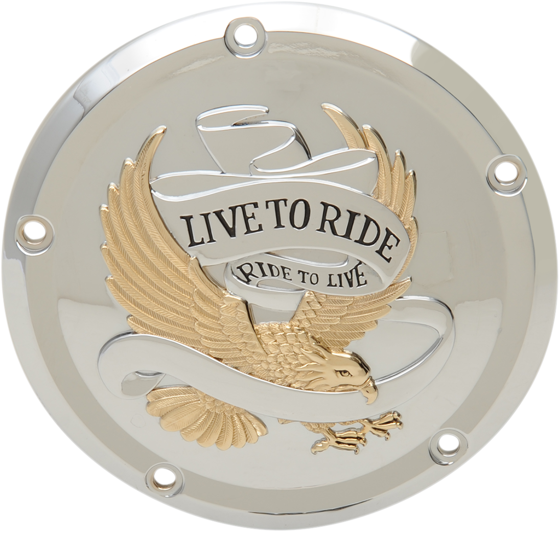 DRAG SPECIALTIES Live to Ride Derby Cover - 5-Hole - Gold D33-0110GA