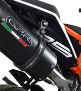 GPR Exhaust System Ktm Duke 125 High Level 2017-2020, Furore Evo4 Nero, Slip-on Exhaust Including Link Pipe and Removable DB Killer