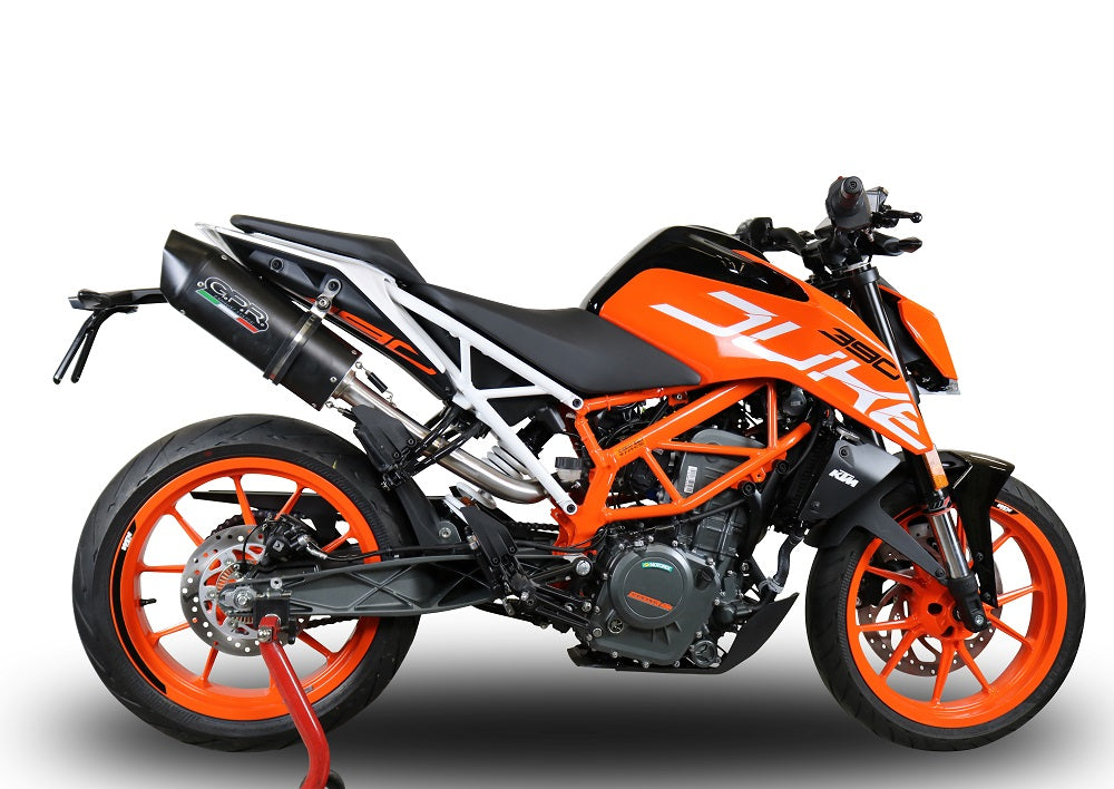 GPR Exhaust System Ktm Duke 390 2017-2020, Furore Evo4 Nero, Slip-on Exhaust Including Link Pipe and Removable DB Killer