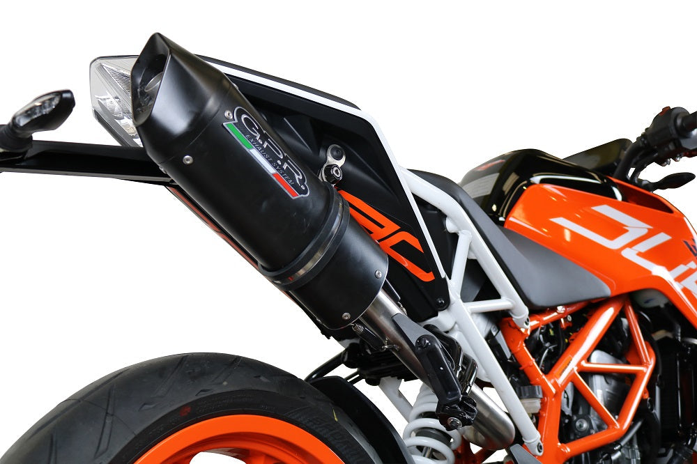 GPR Exhaust System Ktm Duke 250 2017-2020, Furore Nero, Slip-on Exhaust Including Link Pipe