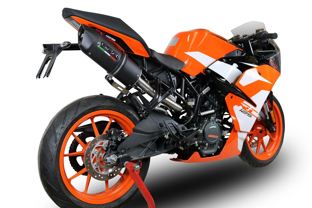 GPR Exhaust System Ktm RC 125 2017-2020, Furore Evo4 Nero, Slip-on Exhaust Including Link Pipe and Removable DB Killer