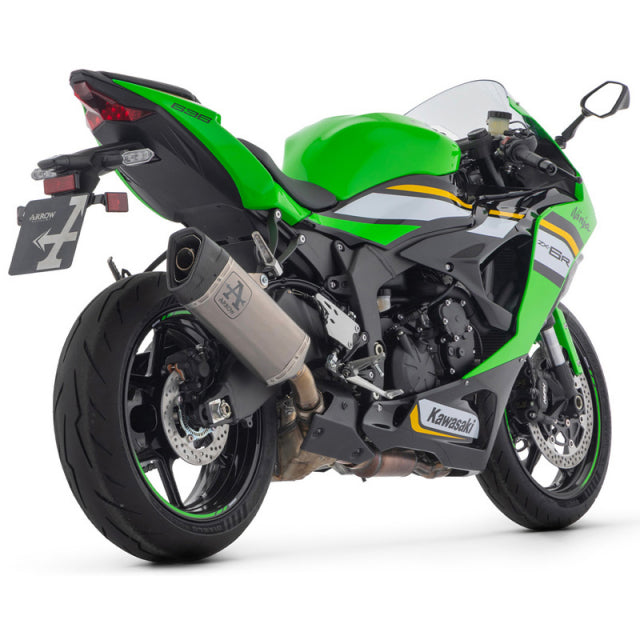 71509PTN Arrow Slip-on Exhaust Titanium  Dark  for ZX-6R 636 2024-25 Pista  WITH WELDED LINK-PIPE