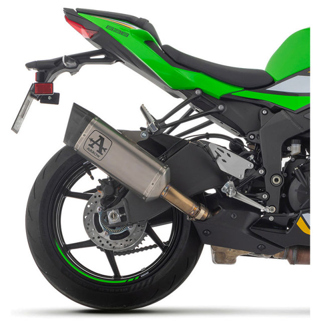 71509PTN Arrow Slip-on Exhaust Titanium  Dark  for ZX-6R 636 2024-25 Pista  WITH WELDED LINK-PIPE
