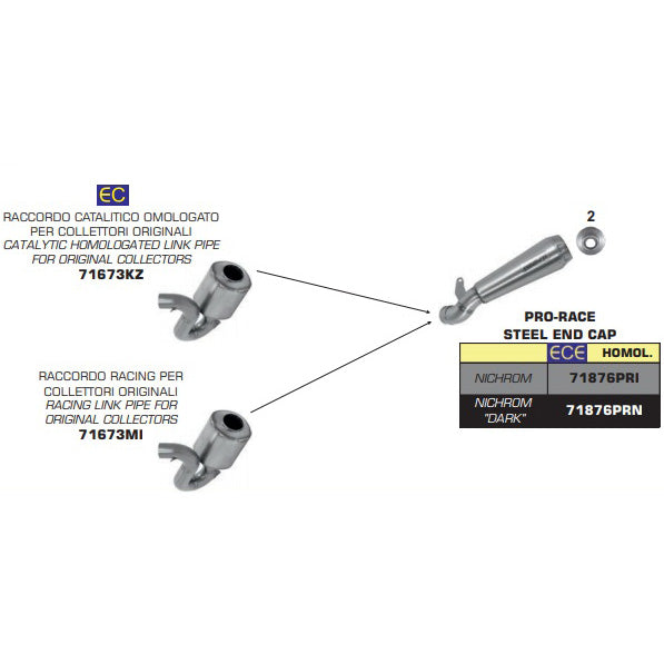 Arrow Pro-Race Exhaust, Nichrom Dark for Ducati Scrambler 800 / Monster 797 2017-2024  71876PRN