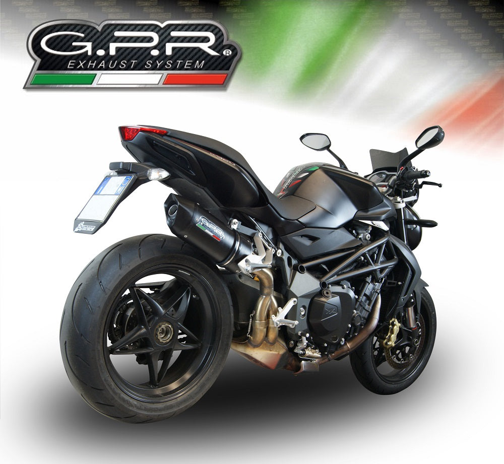 GPR Exhaust System Mv Agusta Brutale 920 2010-2011, Furore Nero, Slip-on Exhaust Including Removable DB Killer and Link Pipe