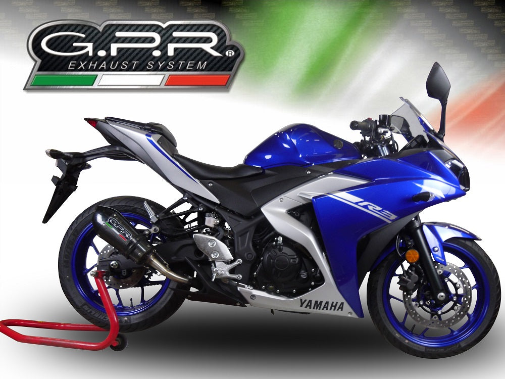 GPR Exhaust System Yamaha YZF R3 2021-2023, GP Evo4 Poppy, Slip-on Exhaust Including Removable DB Killer and Link Pipe