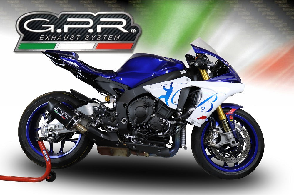 GPR Exhaust System Yamaha YZF R1 R1M 2015-2016, Furore Poppy, Slip-on Exhaust Including Removable DB Killer and Link Pipe