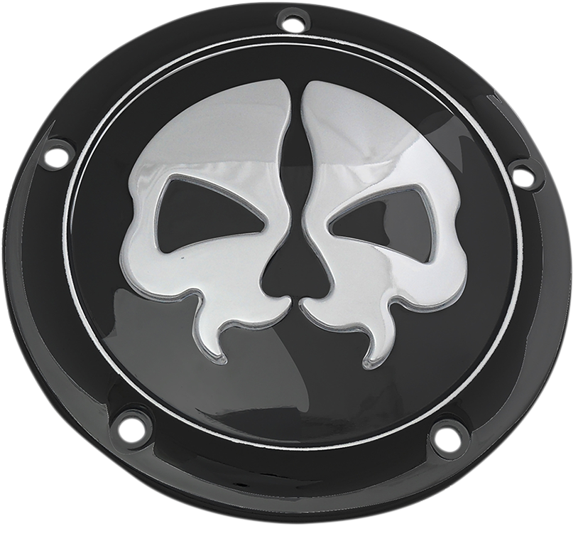 DRAG SPECIALTIES Split Skull Derby Cover - Black - 5-Hole 78043B