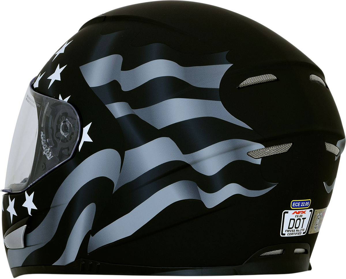 AFX FX-99 Motorcycle Helmet - Flag - Stealth - Medium 0101-11357