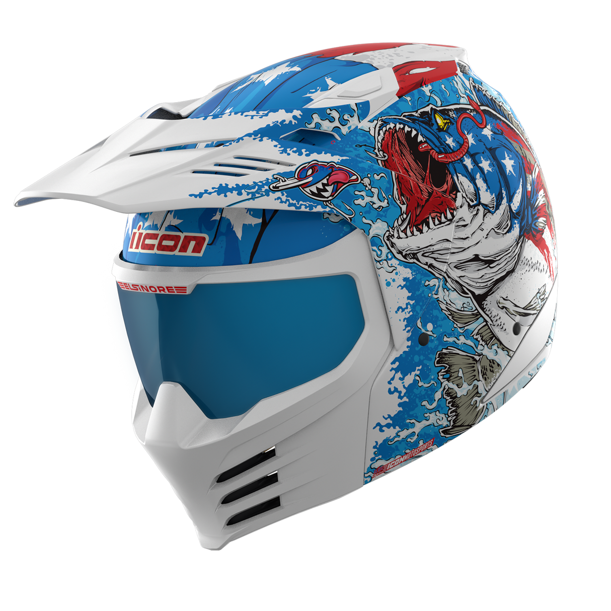 ICON Elsinore™ Motorcycle Helmet - American Basstard - Blue - Large 0104-3281