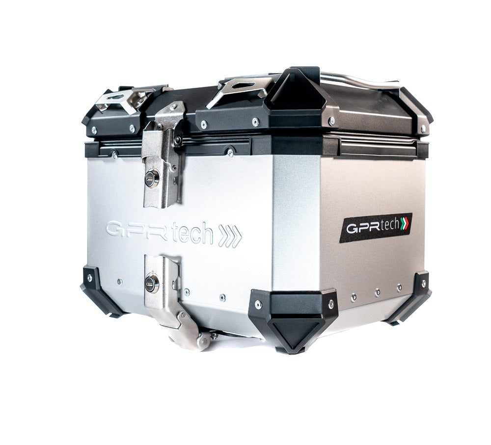 Honda Forza 125 2015-2023 GPR Tech 26L Aluminum Top Case, Silver with Mounting Plate