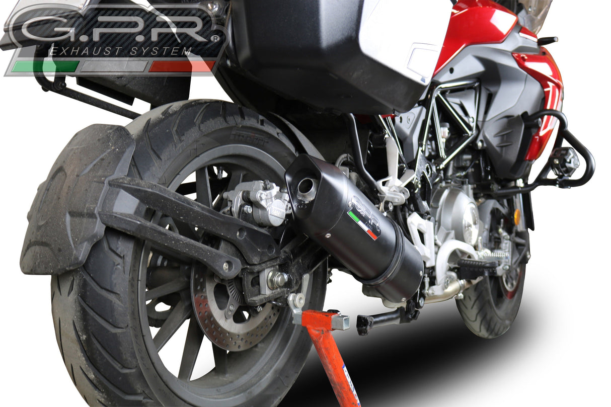 GPR Exhaust for Benelli Trk 502 2021-2023, Furore Evo4 Nero, Slip-on Exhaust Including Link Pipe and Removable DB Killer