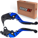 Honda Brake & Clutch Levers, Blue Sliding Adjustable