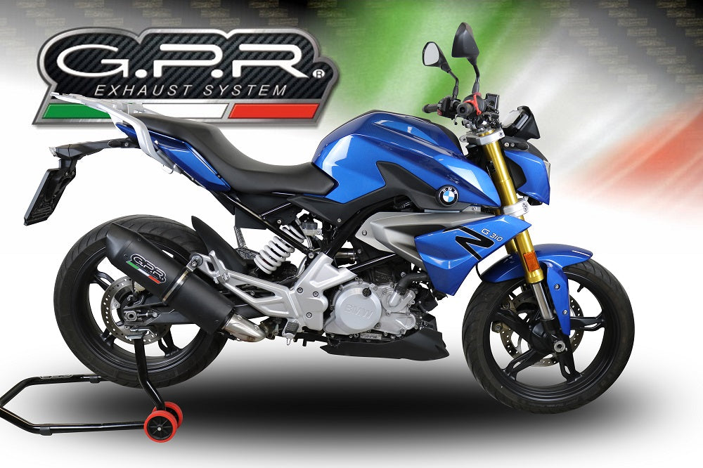 GPR Exhaust for Bmw G310R 2017-2021, Furore Evo4 Nero, Full System Exhaust, Including Removable DB Killer