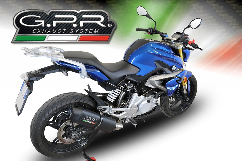 GPR Exhaust for Bmw G310R 2017-2021, Furore Evo4 Nero, Full System Exhaust, Including Removable DB Killer