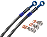 Kawasaki Z125 Pro 2016-2025 Front and Rear Brake Lines Carbon / Blue Steel Braided