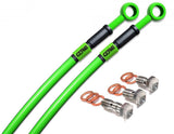 Kawasaki Z125 Pro 2016-2025 Front and Rear Brake Lines Green Steel Braided