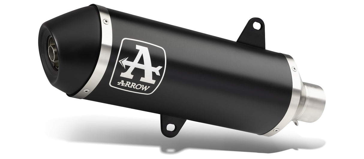 Arrow Vespa Gts 300 '17/18 - Vespa Gts 300 Hpe '19/20 Dark Urban Silencer With Dark Steel End Cap For Arrow Link Pipe 53525ann