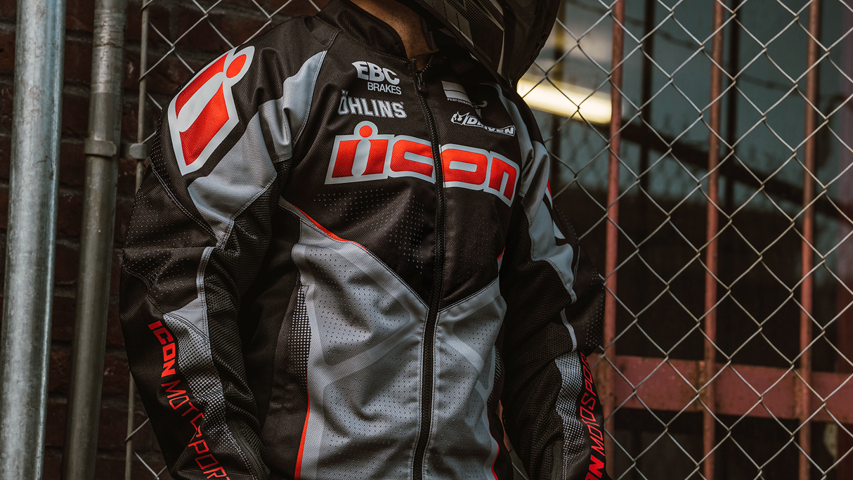 ICON Hooligan Ultrabolt Jacket - Black/Gray/Red - Small 2820-5528