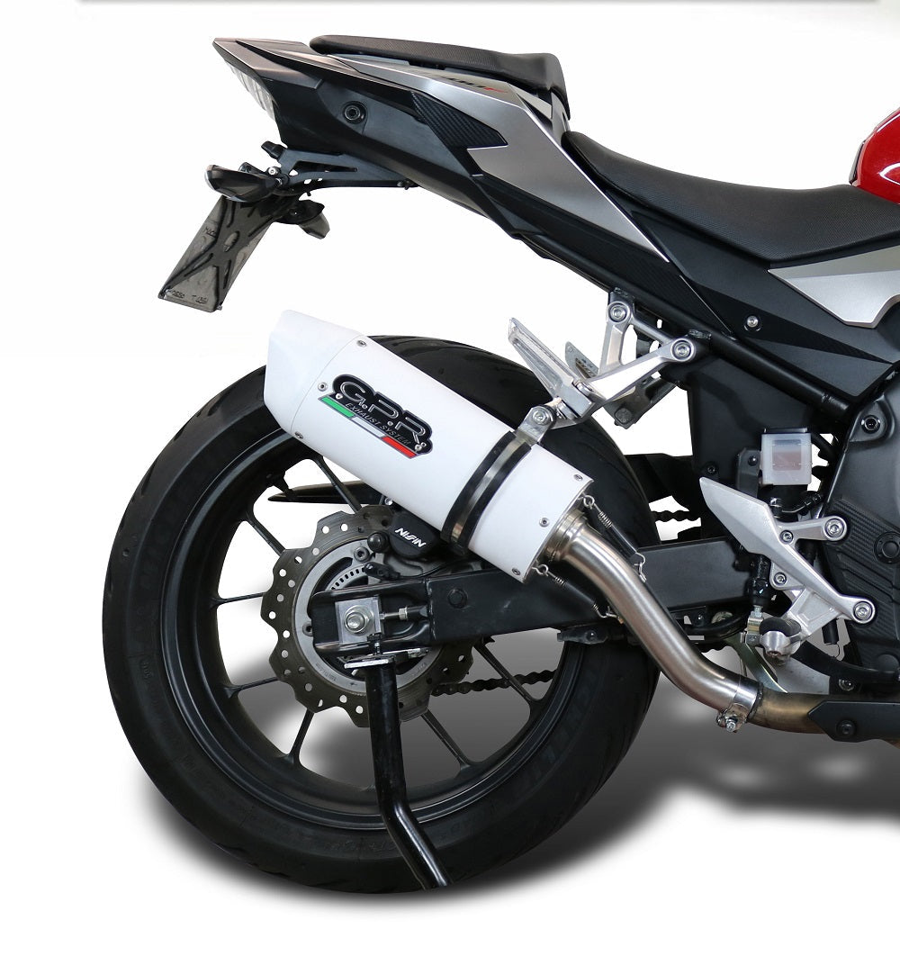 GPR Exhaust System Honda CB500X 2013-2015, Albus Ceramic, Slip-on Exhaust Including Removable DB Killer and Link Pipe