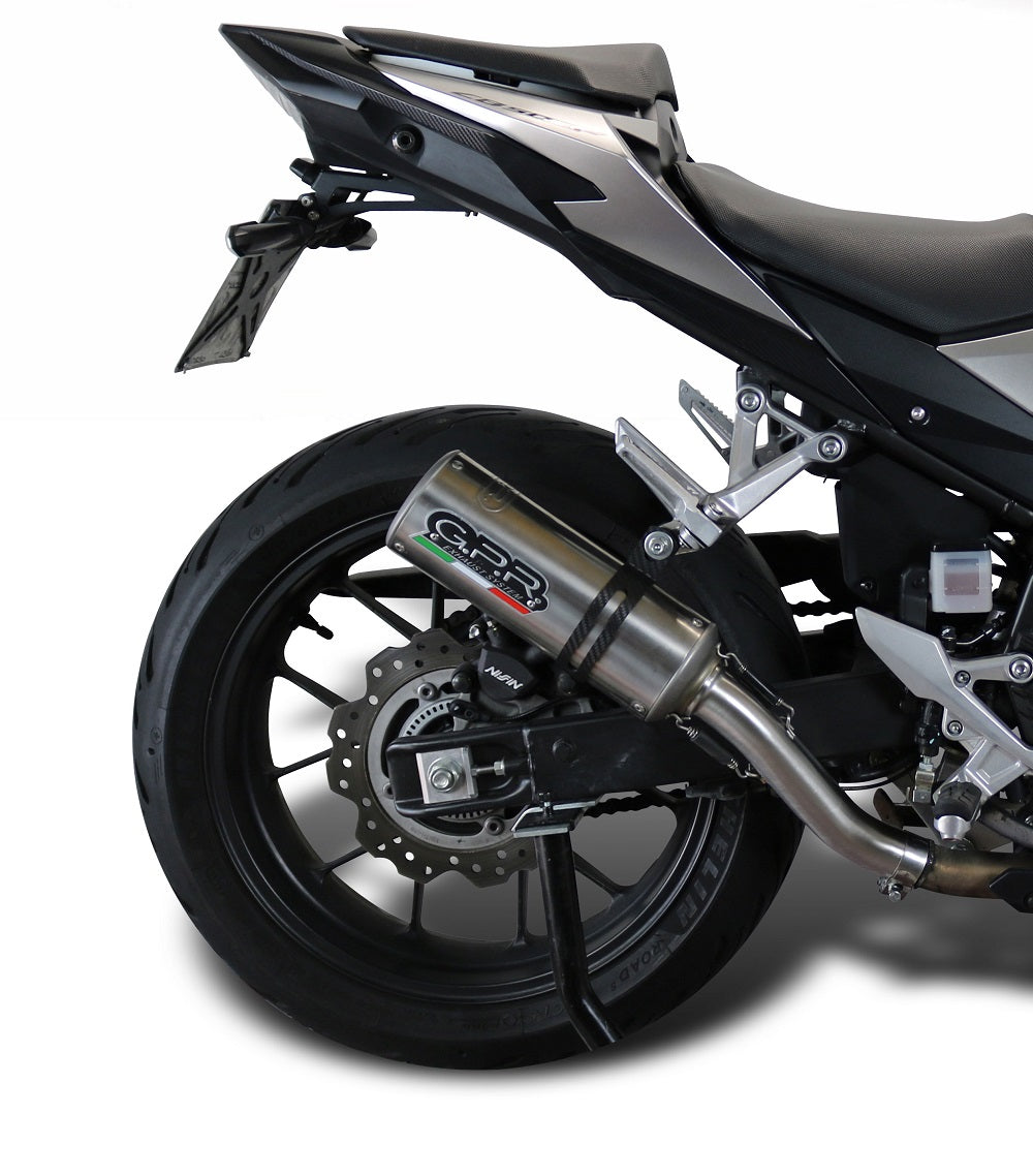 GPR Exhaust System Honda CB500X 2013-2015, M3 Titanium Natural, Slip-on Exhaust Including Removable DB Killer and Link Pipe