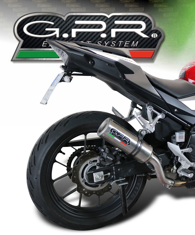 GPR Exhaust System Honda CB500X 2013-2015, M3 Titanium Natural, Slip-on Exhaust Including Removable DB Killer and Link Pipe