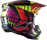 ALPINESTARS SM5 Motorcycle Helmet - Solar Flare - Gloss Black/Red/Yellow - Medium 8305822-1355-MD