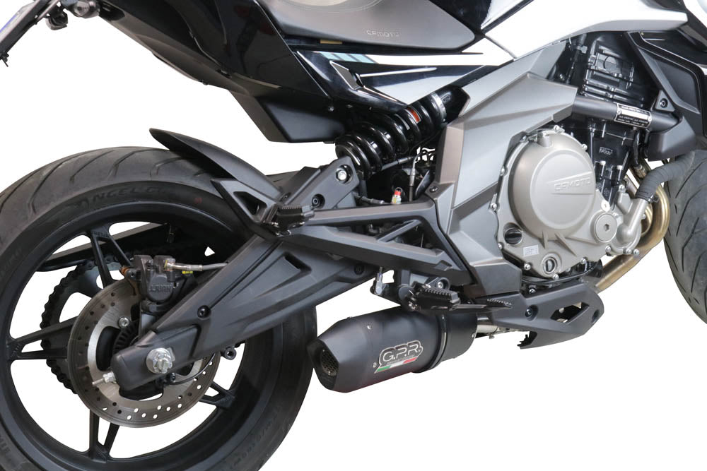 GPR Exhaust System Cf Moto 650 Mt 2021-2023, Furore Nero, Slip-on Exhaust Including Link Pipe and Removable DB Killer