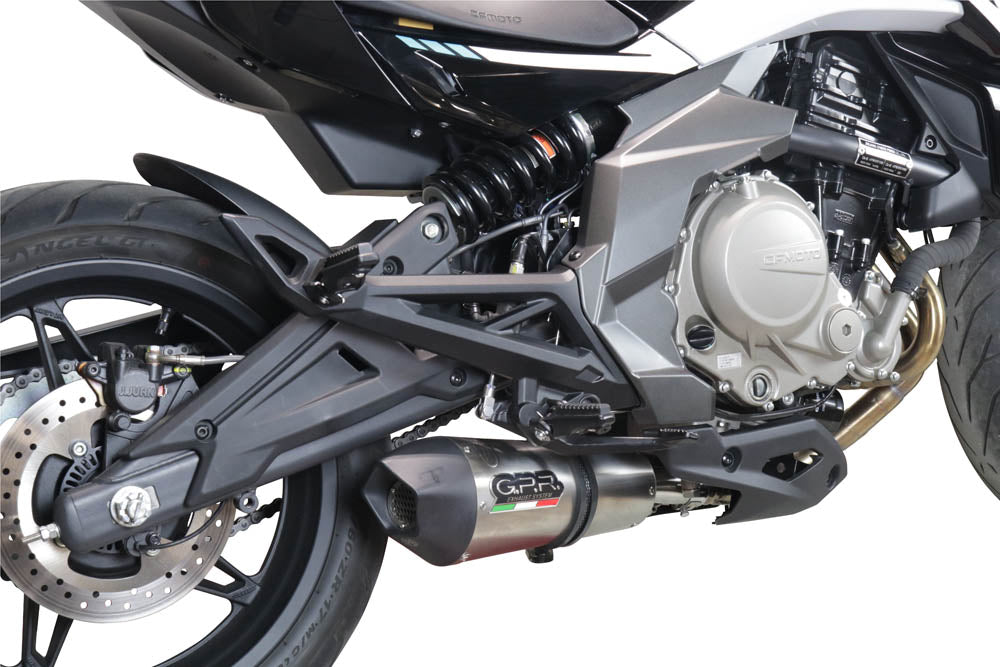 GPR Exhaust System Cf Moto 400 NK 2019-2020, Gpe Ann. Titanium, Slip-on Exhaust Including Link Pipe and Removable DB Killer