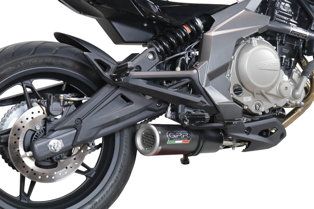 GPR Exhaust System Cf Moto 650 Mt 2021-2023, M3 Black Titanium, Slip-on Exhaust Including Link Pipe and Removable DB Killer