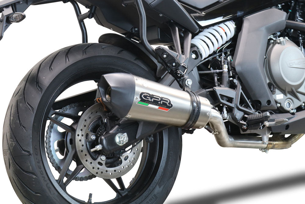 GPR Exhaust System Cf Moto 650 Gt 2022-2024, Gpe Ann. Titanium, Slip-on Exhaust Including Link Pipe and Removable DB Killer