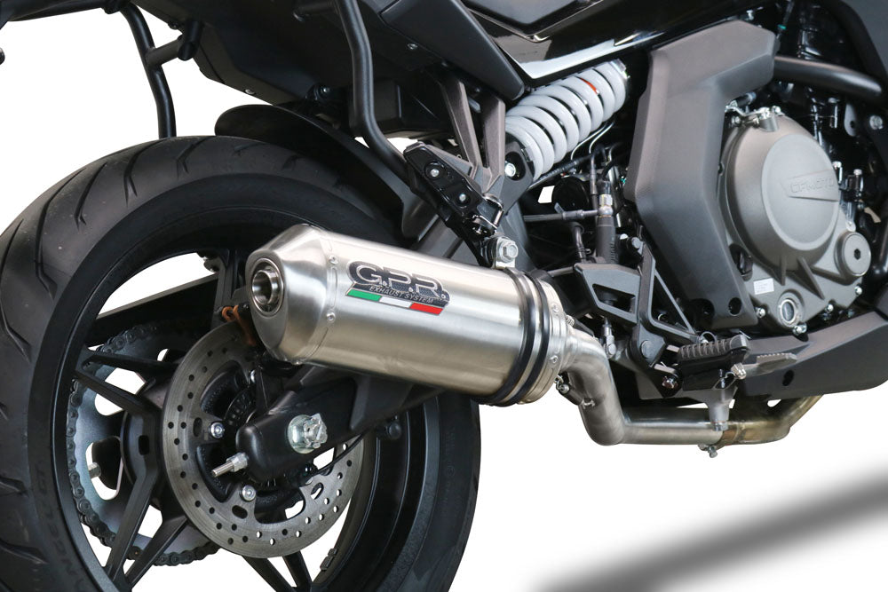 GPR Exhaust System Cf Moto 650 Gt 2022-2024, Satinox , Slip-on Exhaust Including Link Pipe and Removable DB Killer