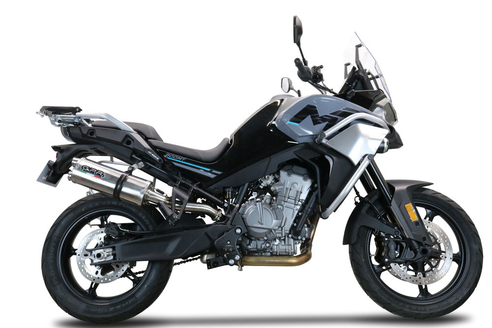 GPR Exhaust Cf Moto 800 Mt Touring 2022-2024, Dual Titanium, Slip-on Exhaust Including Removable DB Killer and Link Pipe