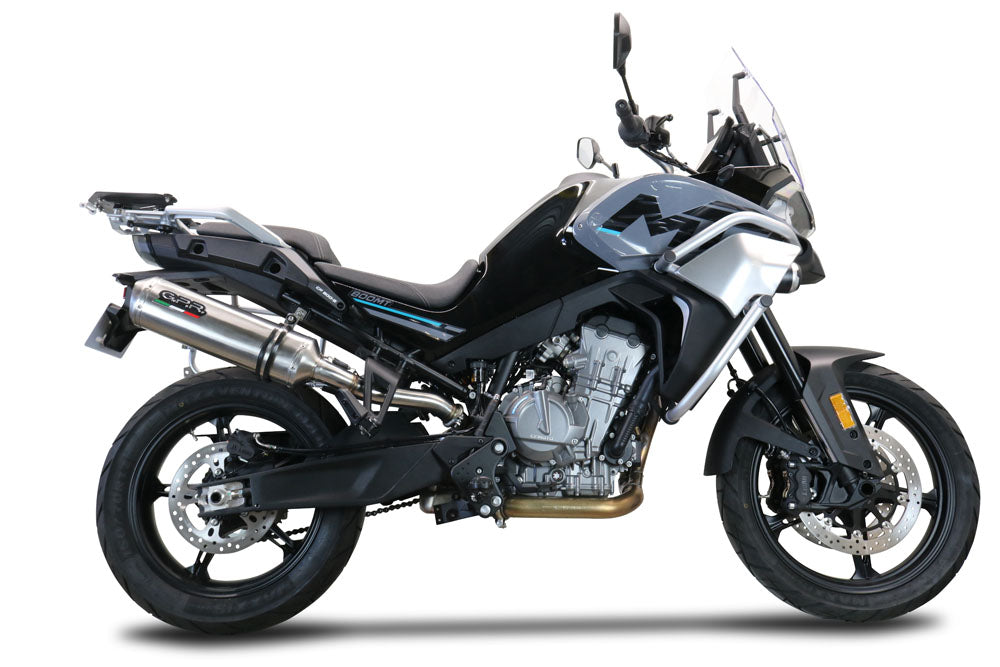 GPR Exhaust System Cf Moto 800 Mt Sport 2022-2024, Satinox , Slip-on Exhaust Including Removable DB Killer and Link Pipe