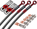 Kawasaki ZX9R 2002-2003 Front and Rear Brake Lines Carbon / Red Steel Braided