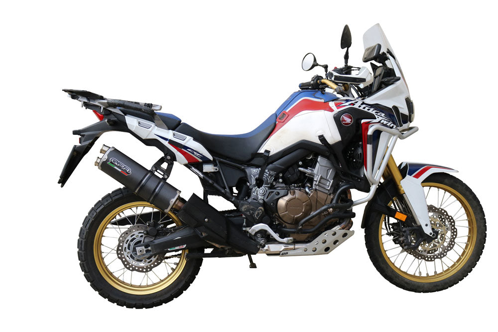 GPR Exhaust System Honda CRF1000L Africa Twin 2018-2020, Dual Poppy, Slip-on Exhaust Including Removable DB Killer and Link Pipe