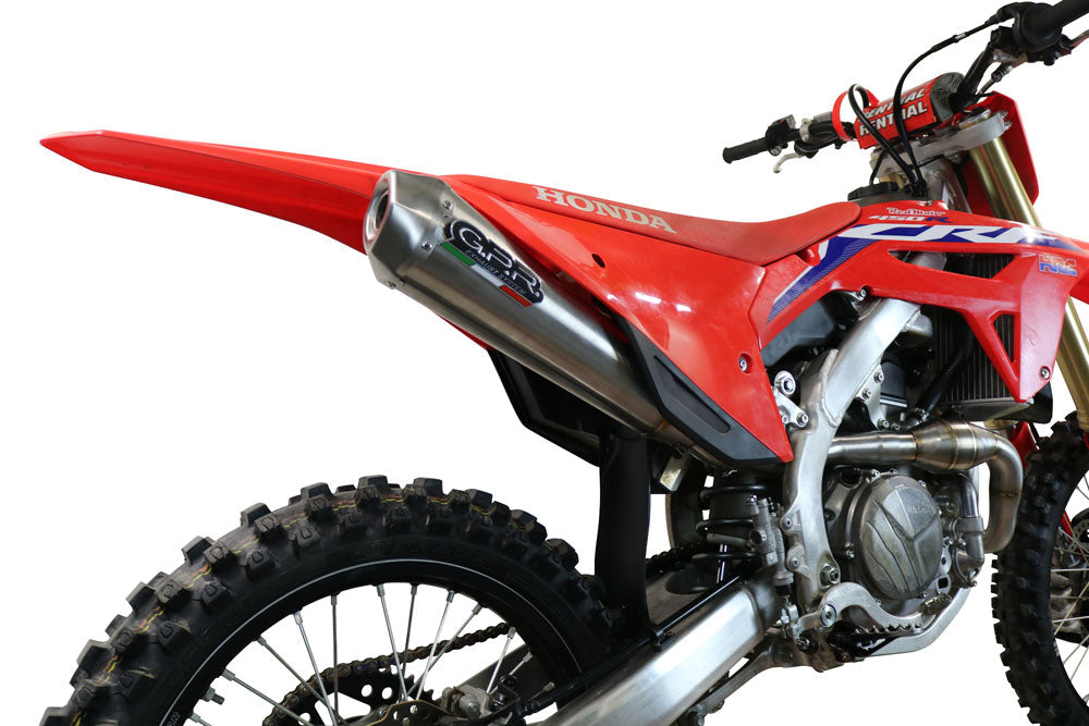 GPR Exhaust System Honda CRF450R 2021-2023, Pentacross Inox, Full System Exhaust, Including Removable DB Killer/spark arrestor