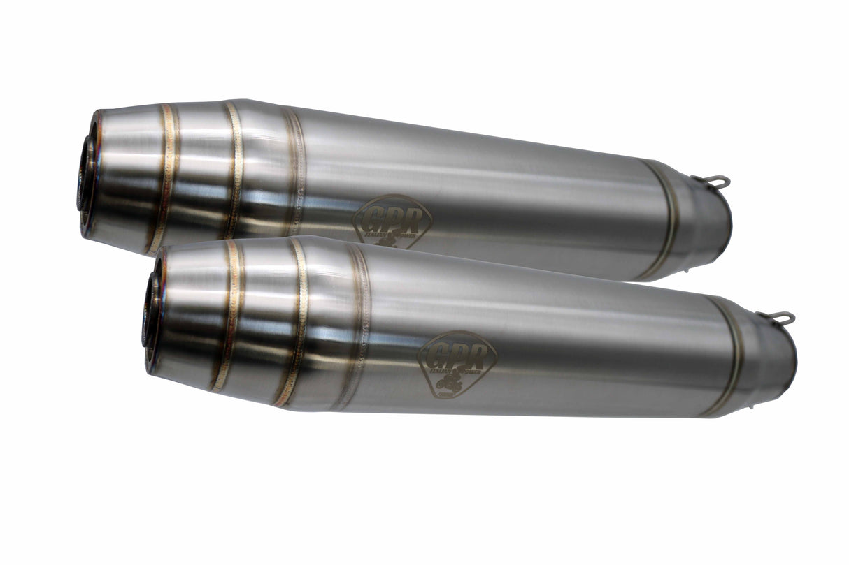 Honda CB500 Four K0 - K1 - K2 - K3 Exhaust GPR Silencers without link pipe Deeptone Inox Cafè Racer