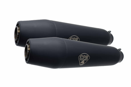 Honda CB500 Four K0 - K1 - K2 - K3 Exhaust GPR Silencers without link pipe Deeptone Black Cafè Racer