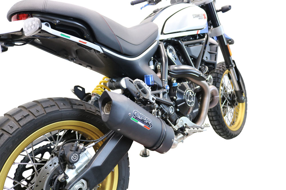 GPR Exhaust System Ducati Scrambler 800 Desert Sled - DS Fasthouse 2021-2023, Furore Nero, Slip-on Exhaust Including Link Pipe and Removable DB Killer