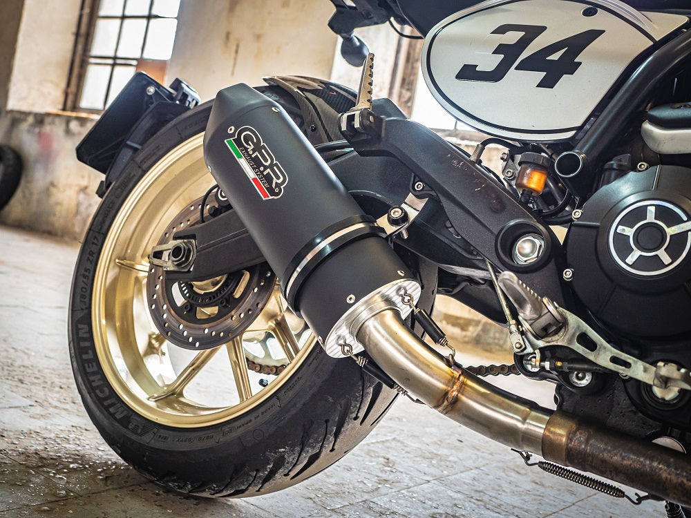 GPR Exhaust System Ducati Scrambler 800 2017-2020, Furore Nero, Slip-on Exhaust Including Link Pipe and Removable DB Killer