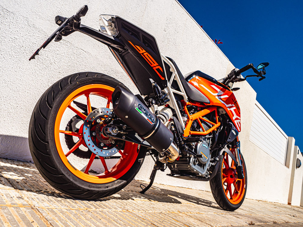 GPR Exhaust System Ktm Duke 200 2012-2016, Furore Nero, Slip-on Exhaust Including Removable DB Killer and Link Pipe