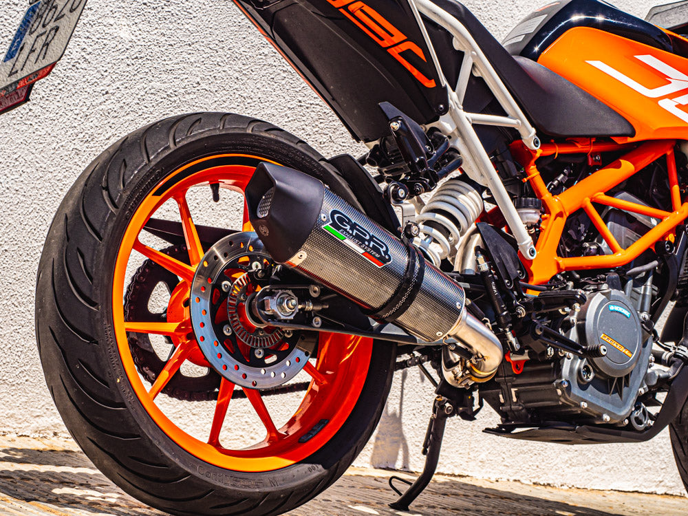 GPR Exhaust System Ktm Duke 250 2017-2020, GP Evo4 Poppy, Slip-on Exhaust Including Removable DB Killer and Link Pipe